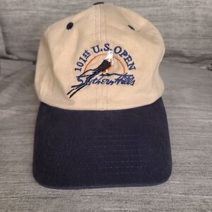 Vintage US OPEN Southern Hills Hat Golf Cap 2001 101st Strap‎ Buckle Brown Blue